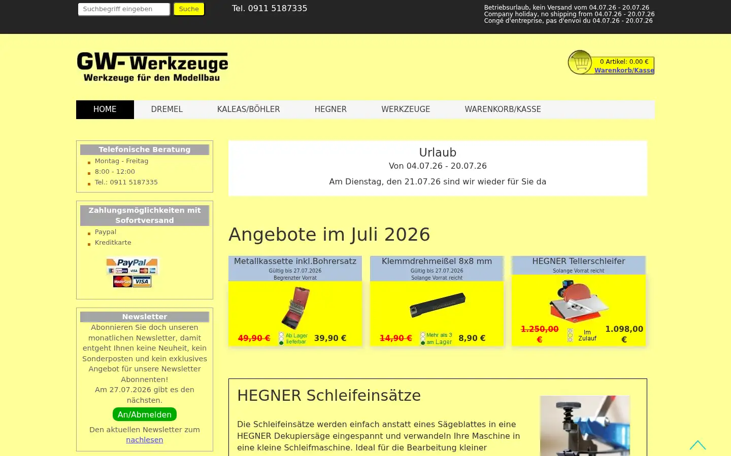Screenshot of gw-werkzeuge.de