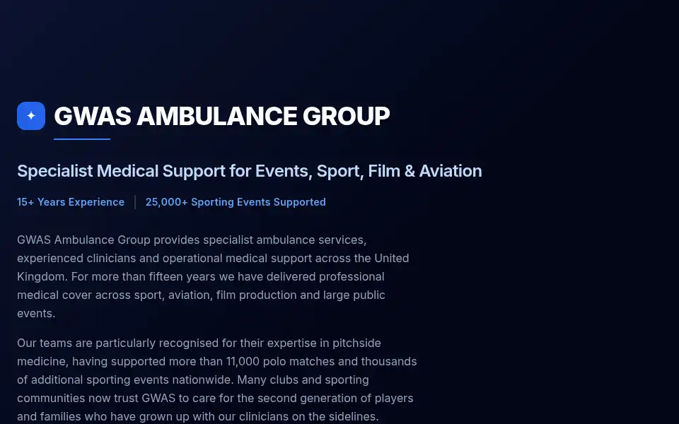 Screenshot of gwasambulance.co.uk