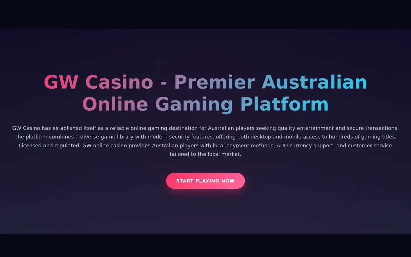 Screenshot of gwcasino-australia.com