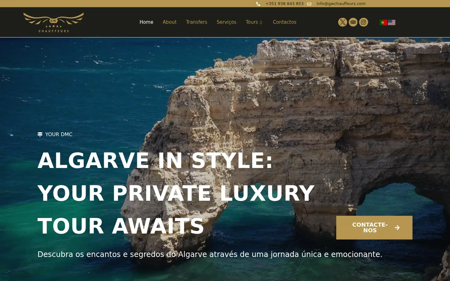 Screenshot of gwchauffeurs.com