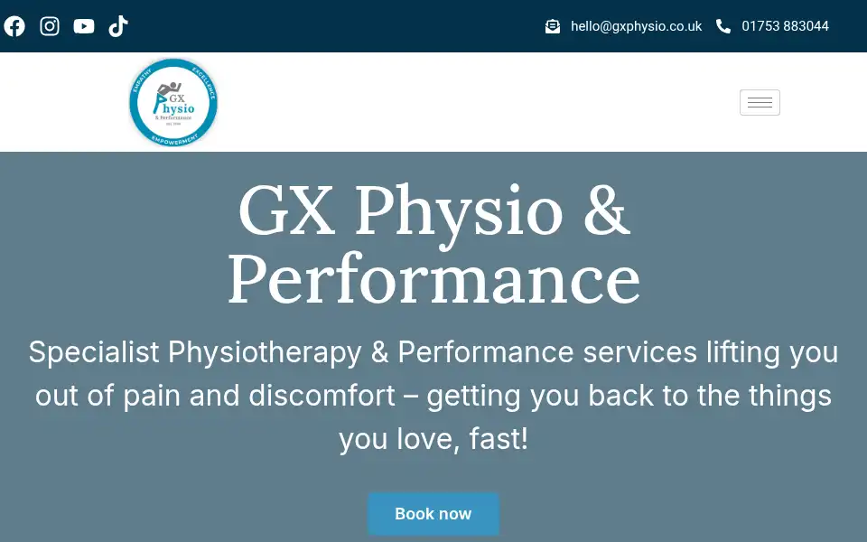 Screenshot of gxphysio.co.uk