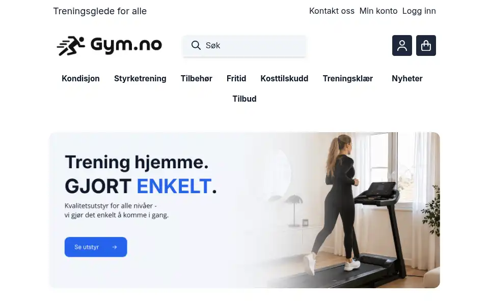 Screenshot of gym.no