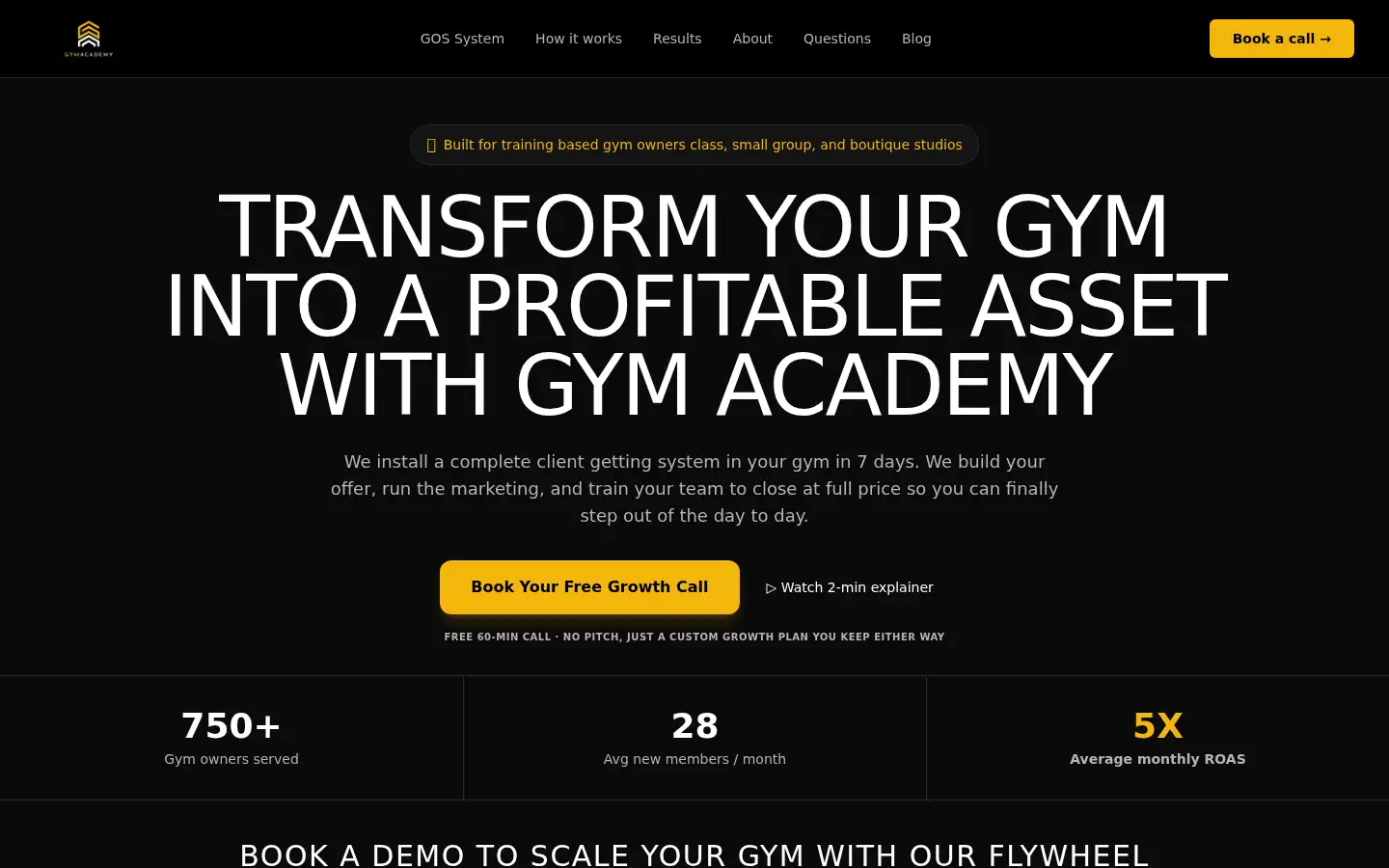 Screenshot of gymacademy.com