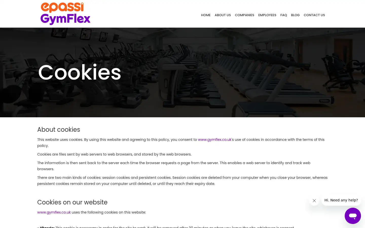 Screenshot of gymflex.co.uk