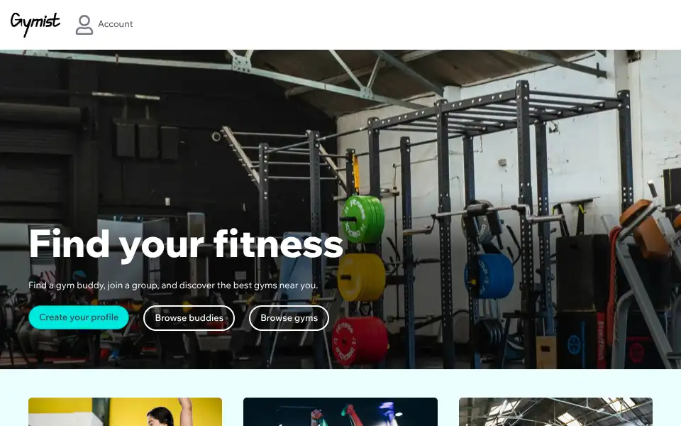Screenshot of gymist.co.uk
