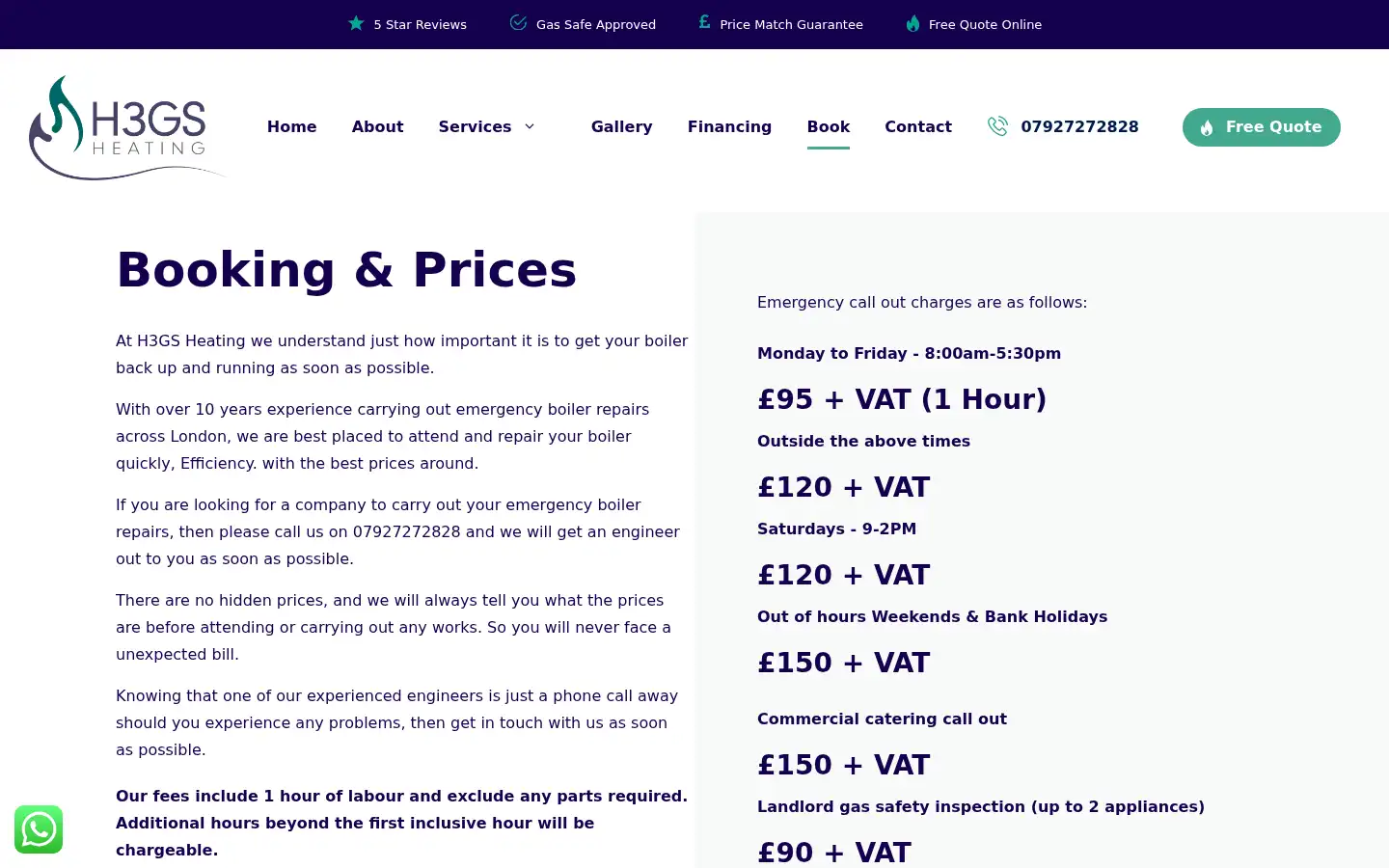 Screenshot of h3gs-heating.com