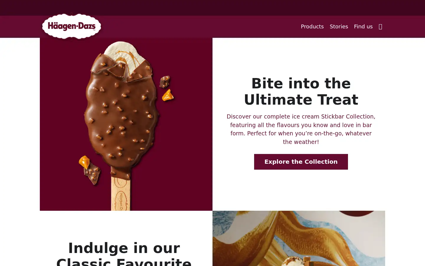 Screenshot of haagen-dazs.co.uk