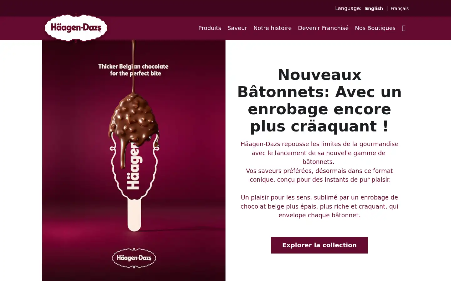 Screenshot of haagen-dazs.fr