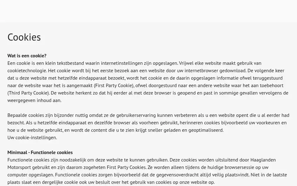 Screenshot of haaglandenmotorsport.nl