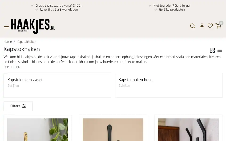 Screenshot of haakjes.nl