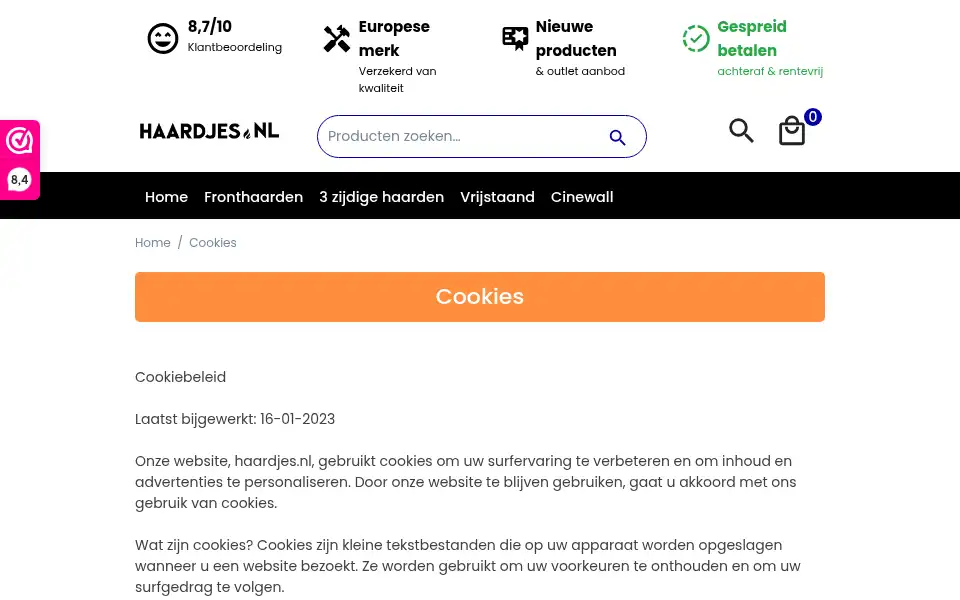 Screenshot of haardjes.nl