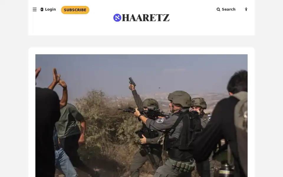 Screenshot of haaretz.com