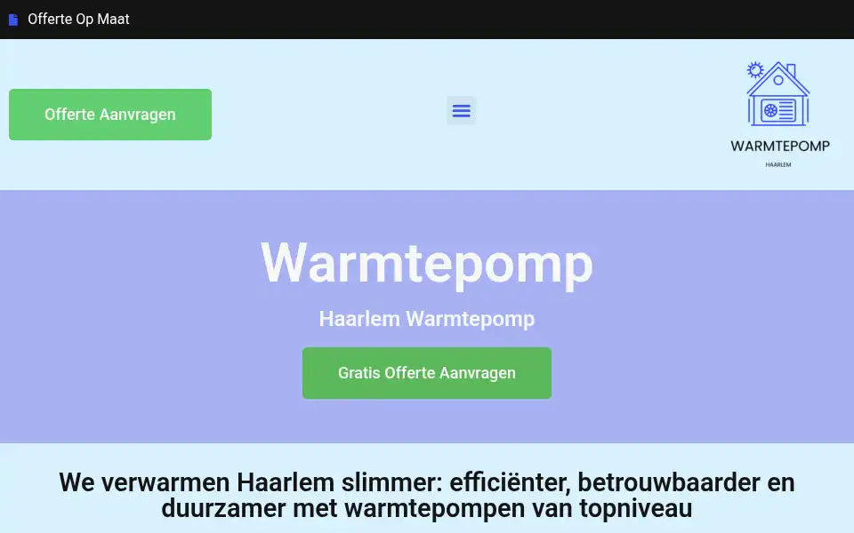 Screenshot of haarlemwarmtepomp.com