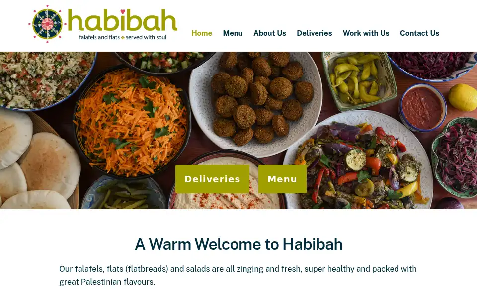 Screenshot of habibahcafe.co.uk
