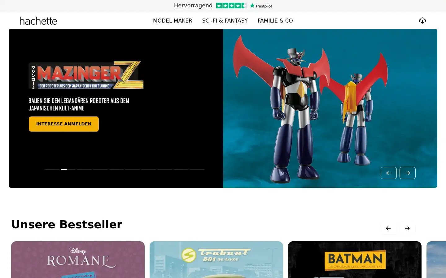 Screenshot of hachette.de