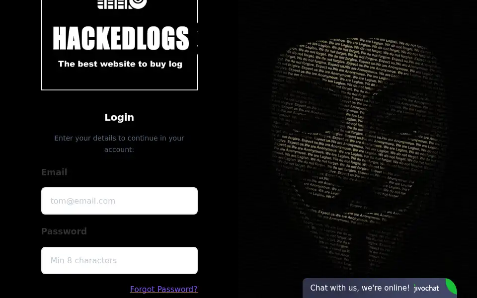 Screenshot of hackedlog.info