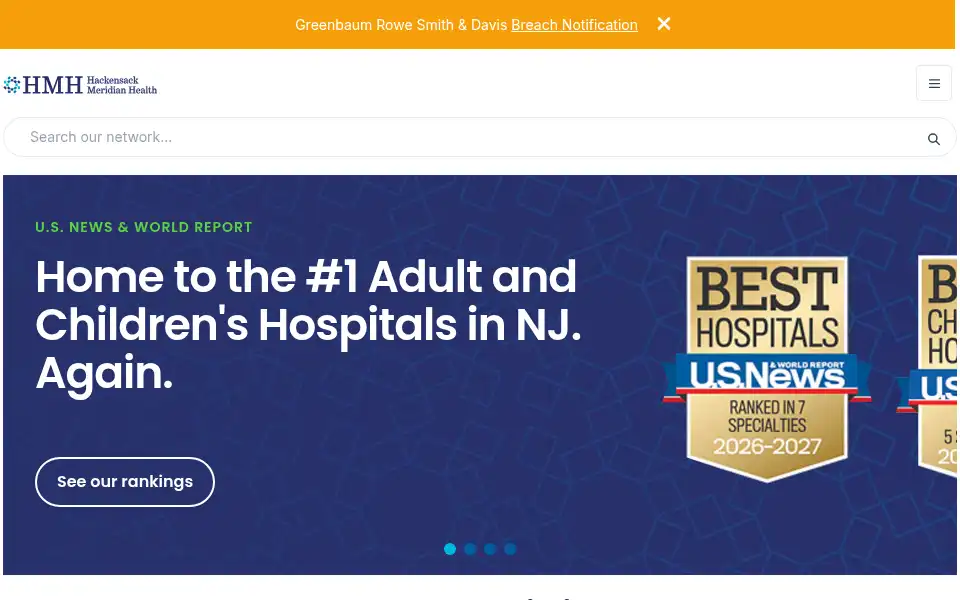 Screenshot of hackensackmeridianhealth.org