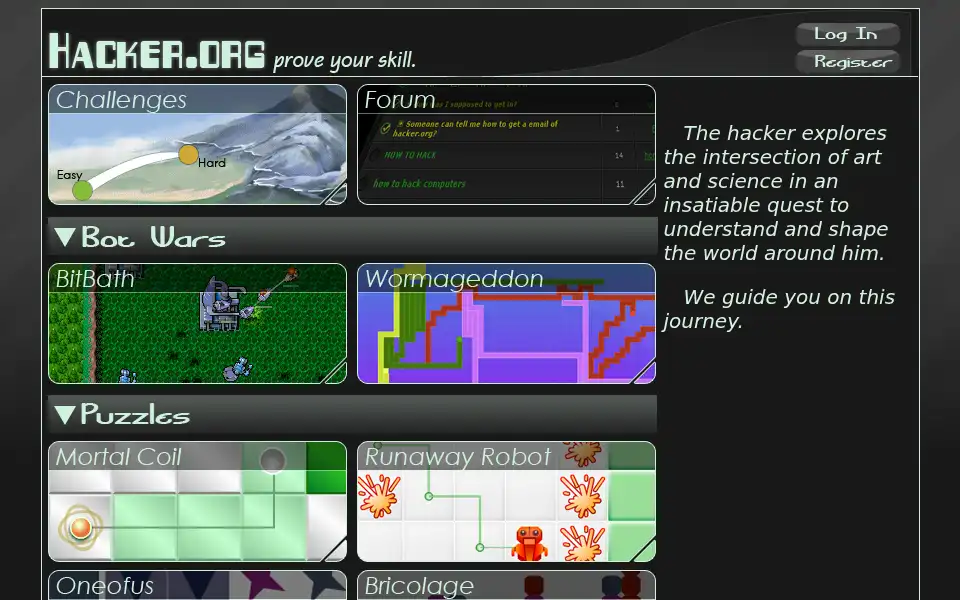Screenshot of hacker.org