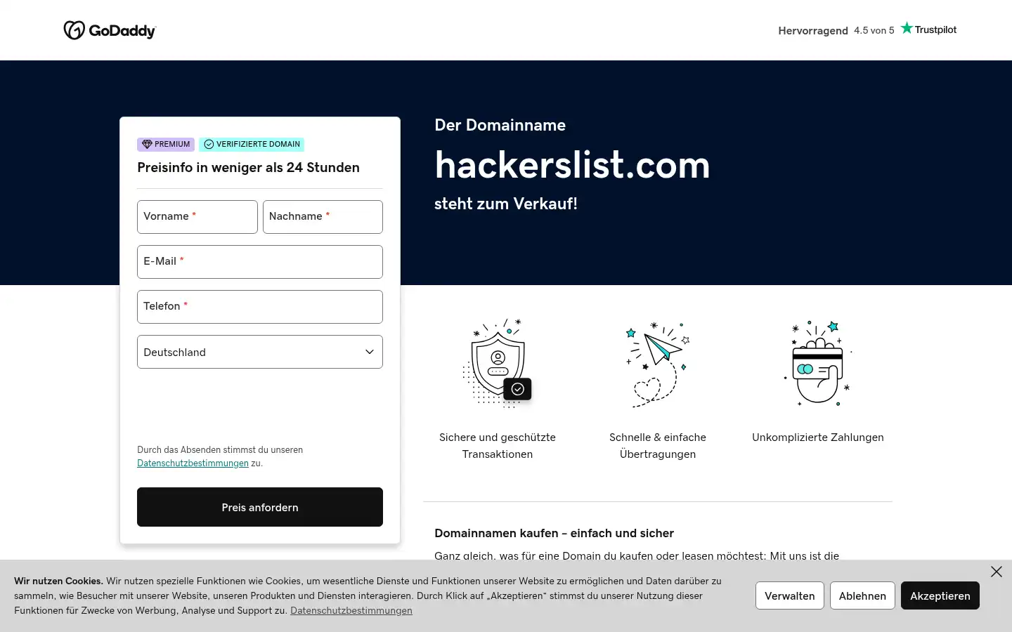 Screenshot of hackerslist.com