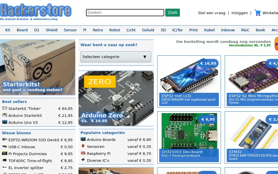 Screenshot of hackerstore.nl