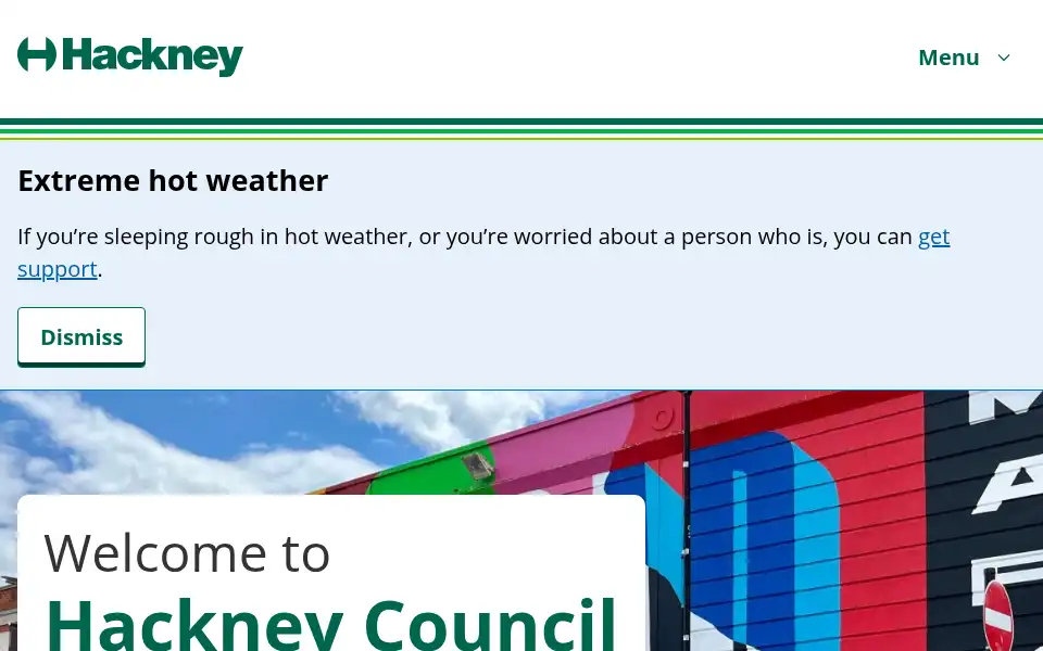 Screenshot of hackney.gov.uk