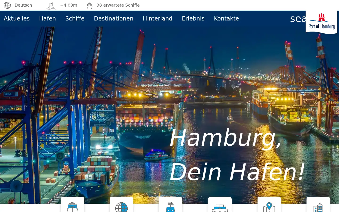 Screenshot of hafen-hamburg.de