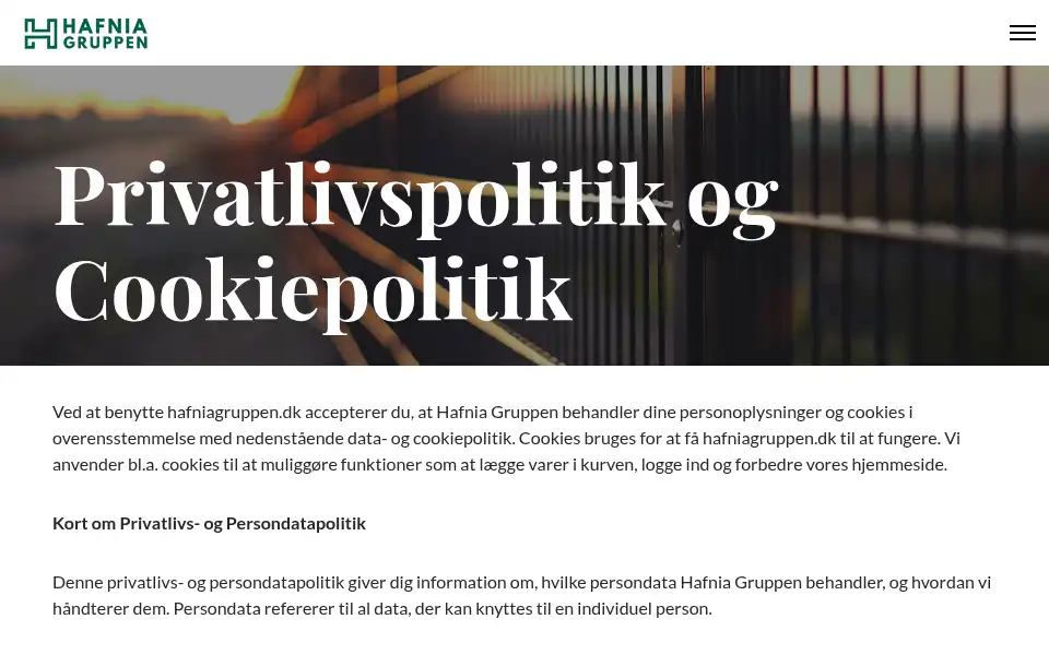 Screenshot of hafniagruppen.dk