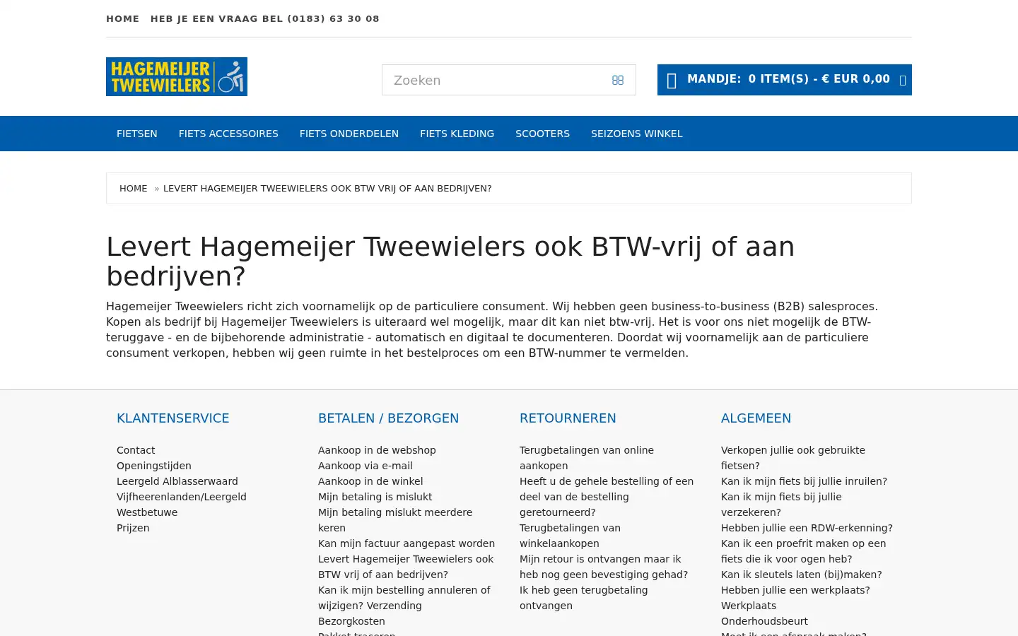 Screenshot of hagemeijer.nl