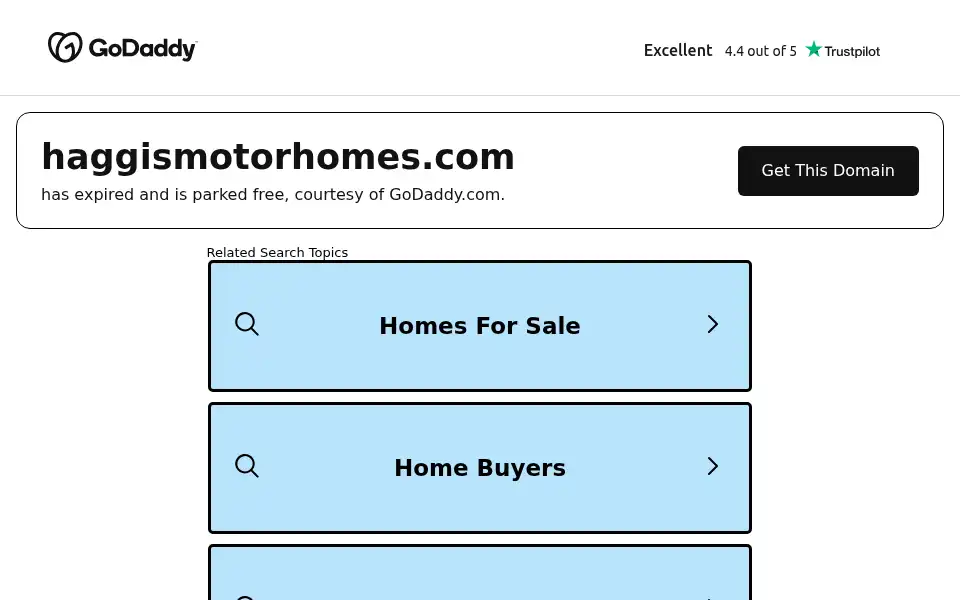 Screenshot of haggismotorhomes.com