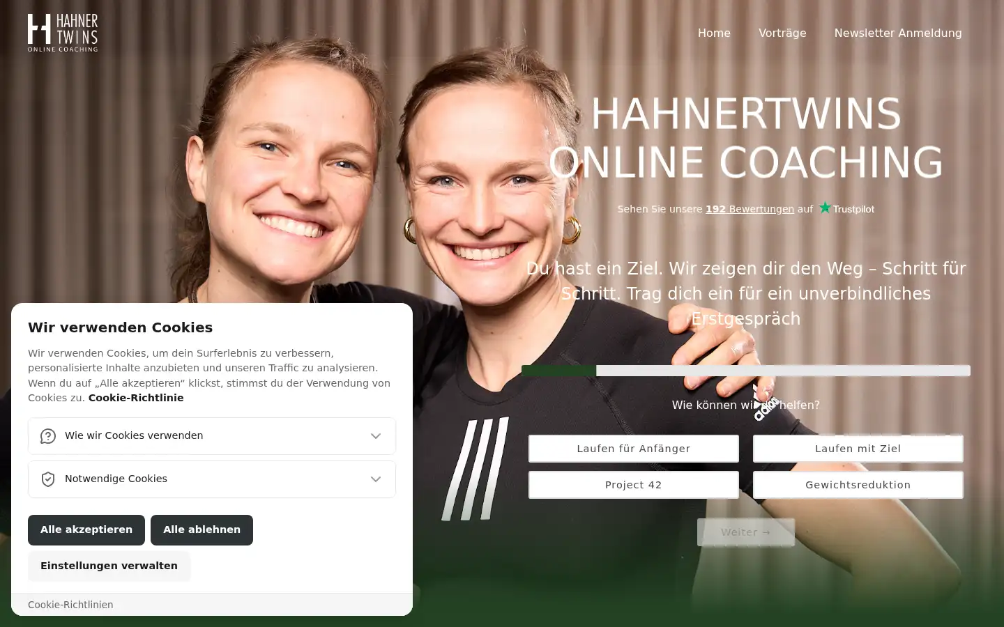 Screenshot of hahnertwinscoaching.de