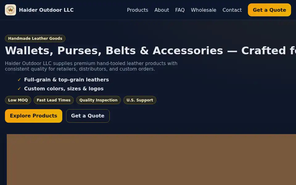 Screenshot of haideroutdoor.com
