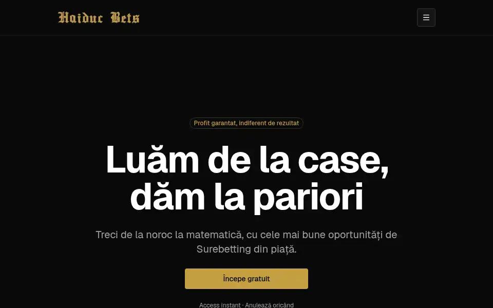 Screenshot of haiducbets.ro