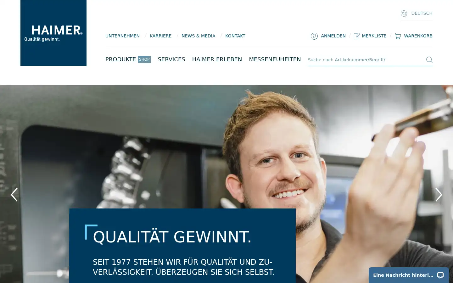 Screenshot of haimer.de