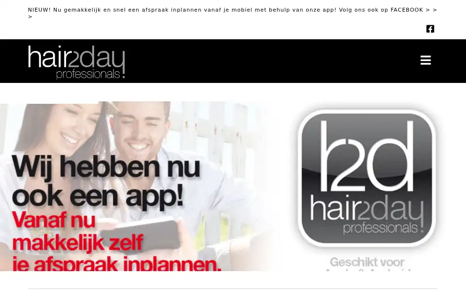 Screenshot of hair2daypro.nl