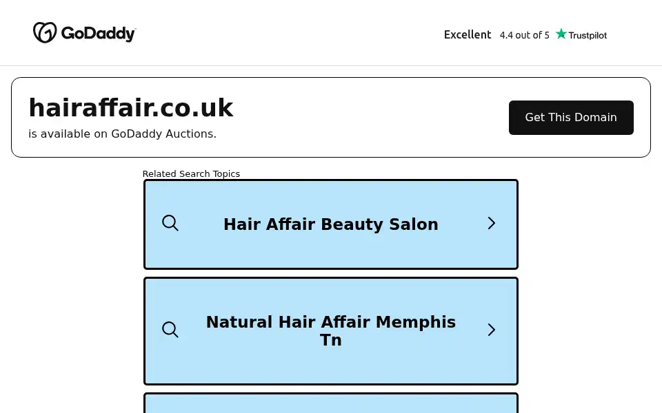Screenshot of hairaffair.co.uk