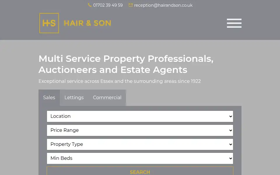 Screenshot of hairandson.co.uk