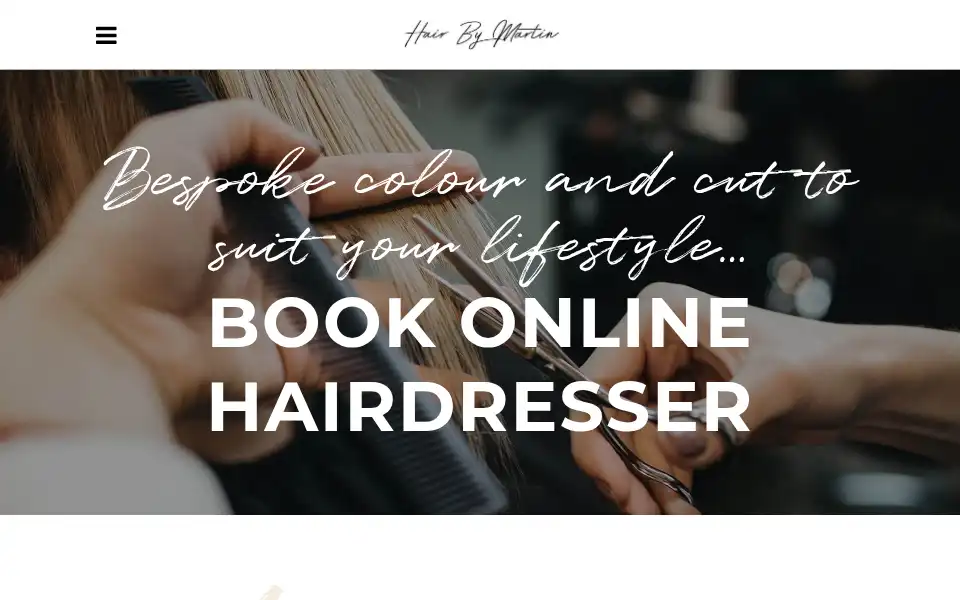 Screenshot of hairbymartin.co.uk