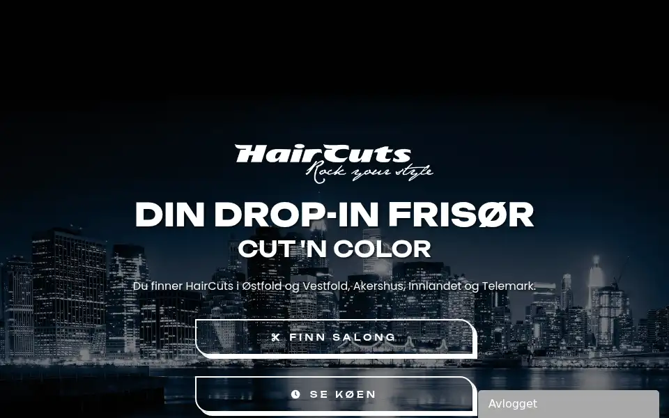 Screenshot of haircuts.no