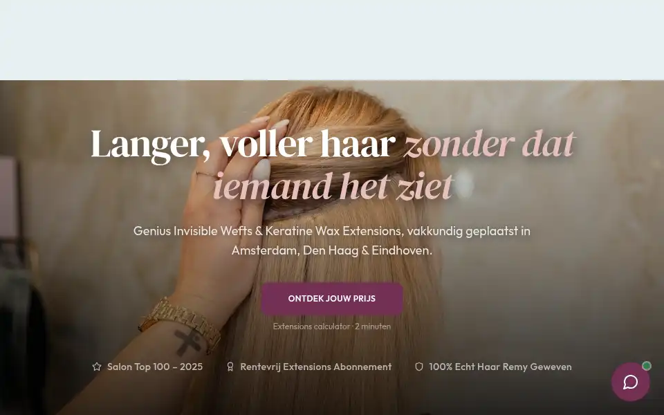 Screenshot of hairextensionsbychar.nl