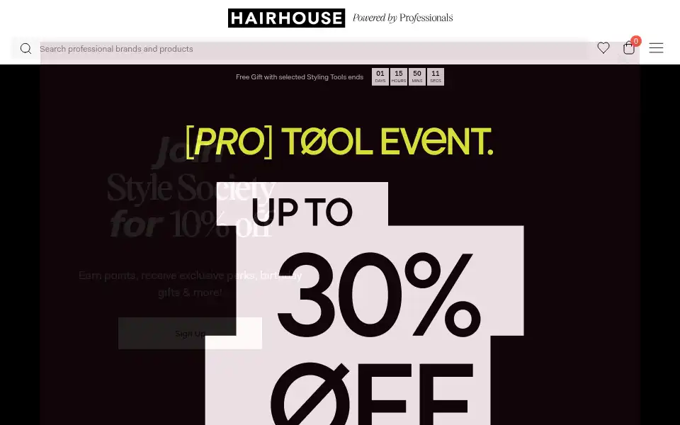 Screenshot of hairhouse.com.au