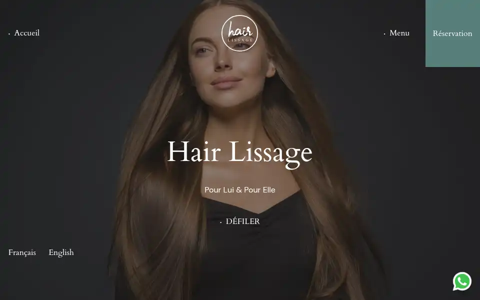 Screenshot of hairlissage.be