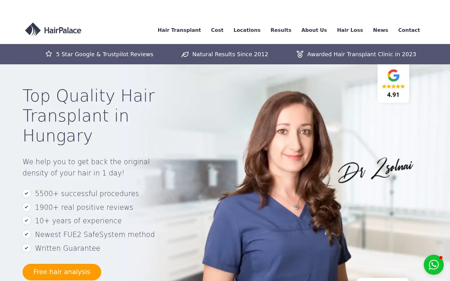Screenshot of hairpalace.co.uk