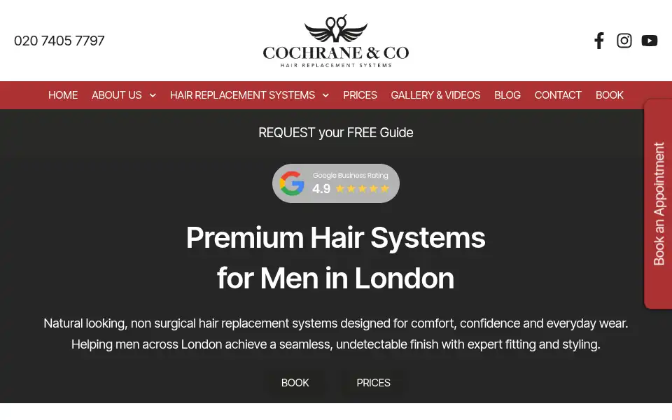 Screenshot of hairreplacement-london.co.uk