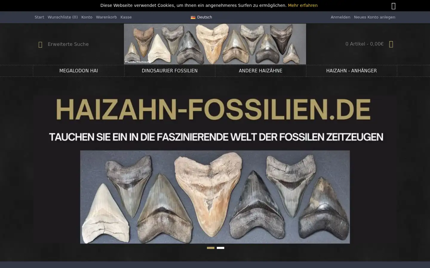 Screenshot of haizahn-fossilien.de