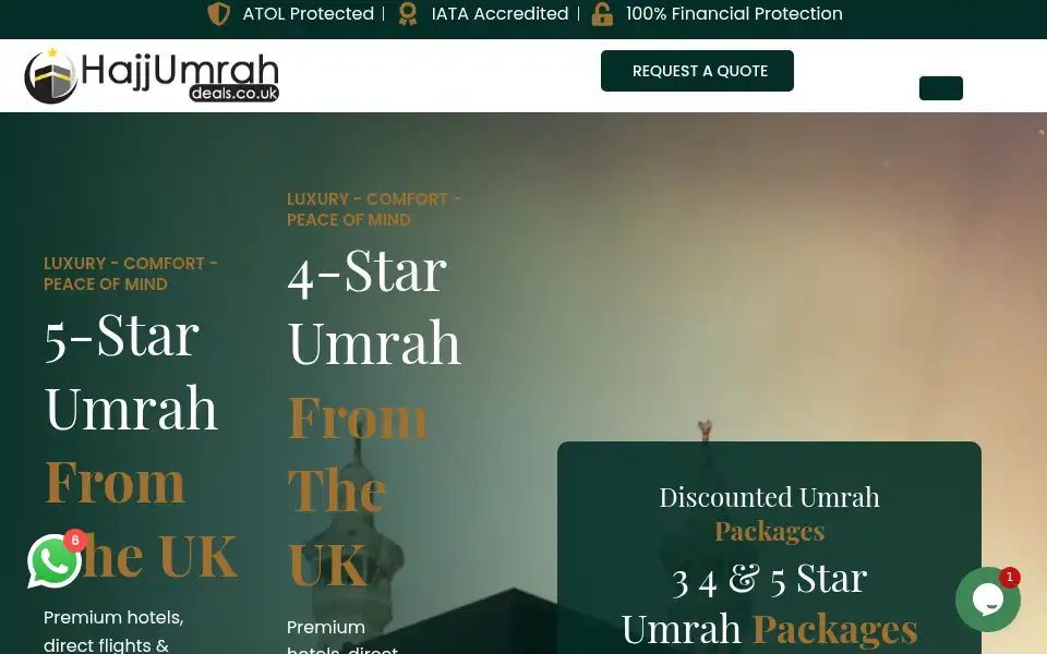 Screenshot of hajjumrahdeals.co.uk