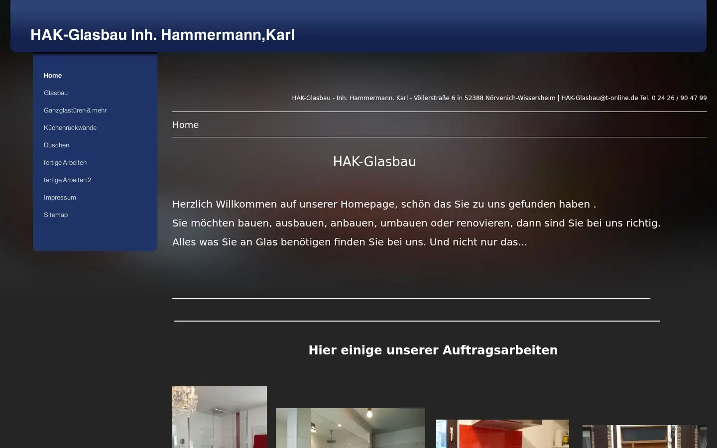 Screenshot of hak-glasbau.de