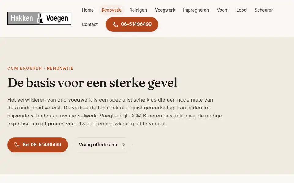 Screenshot of hakken-voegen.com