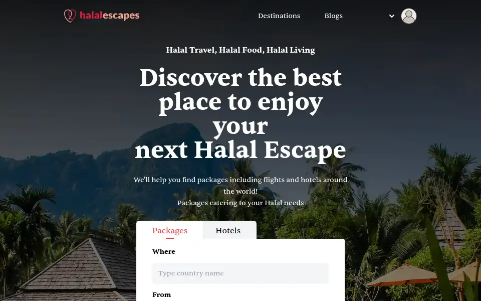 Screenshot of halal-escapes.com