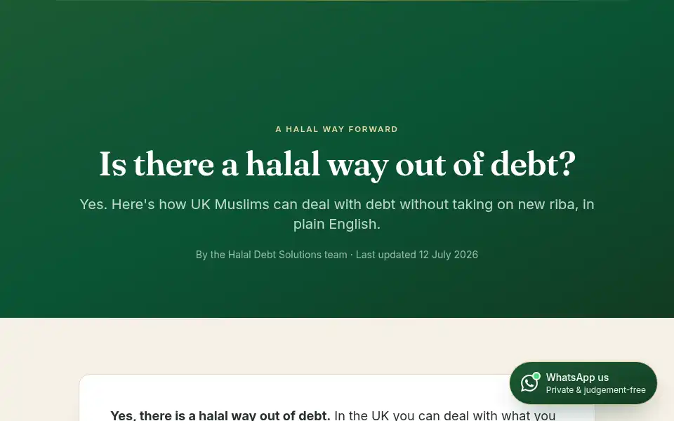 Screenshot of halaldebtsolutions.co.uk