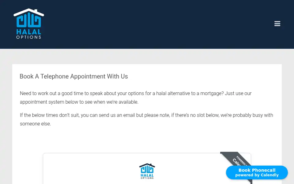 Screenshot of halaloptions.com